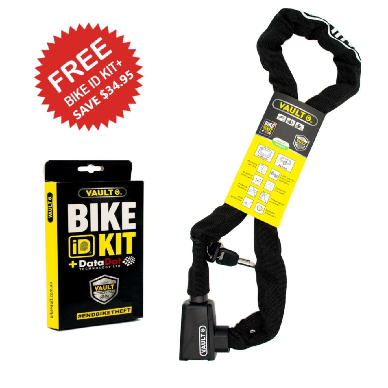 Vault Chain Lock + Bonus Bike ID Kit + 